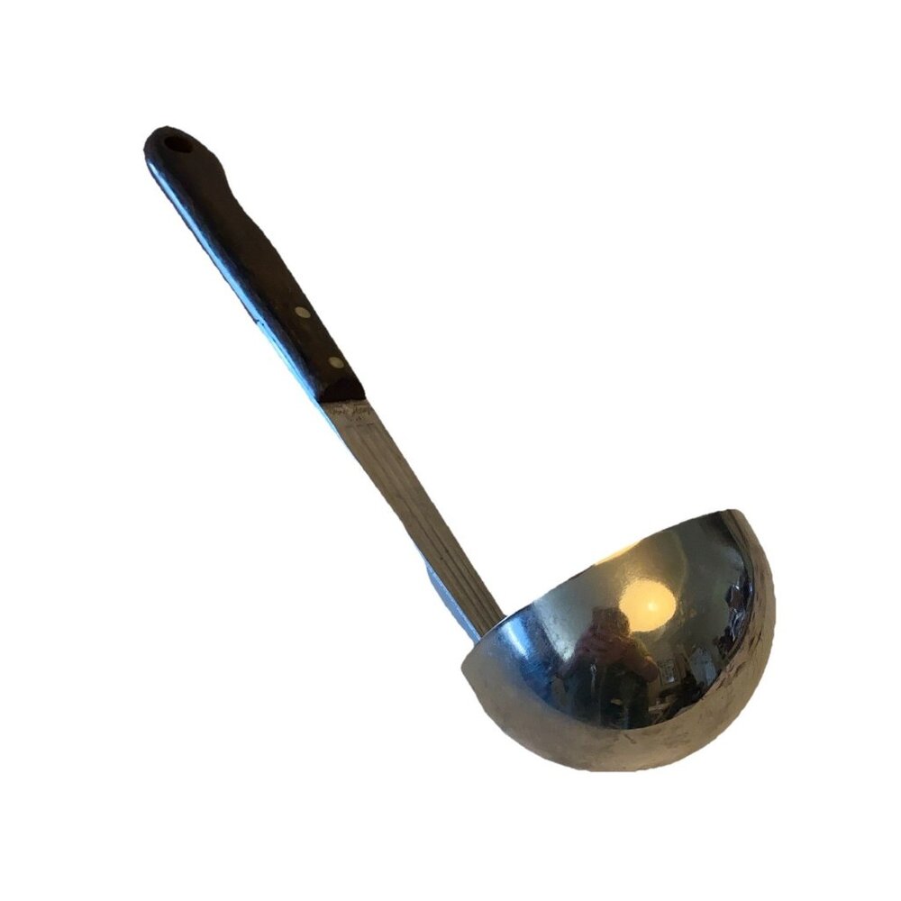 Vintage Veri-Sharp Ladle Stainless Steel 10” Riveted Wood Handle Made In USA